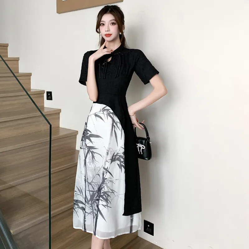 Mu Xiao Xin Short Sleeved Dress Women's-5