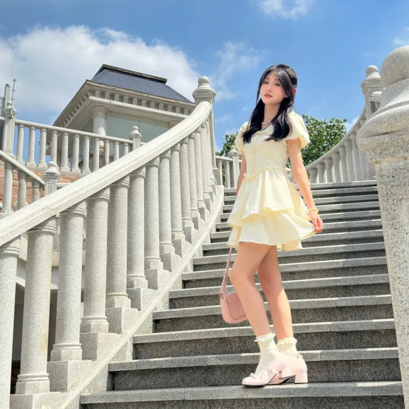 Mu Xiao Xin Short Sleeved Dress Women's-8