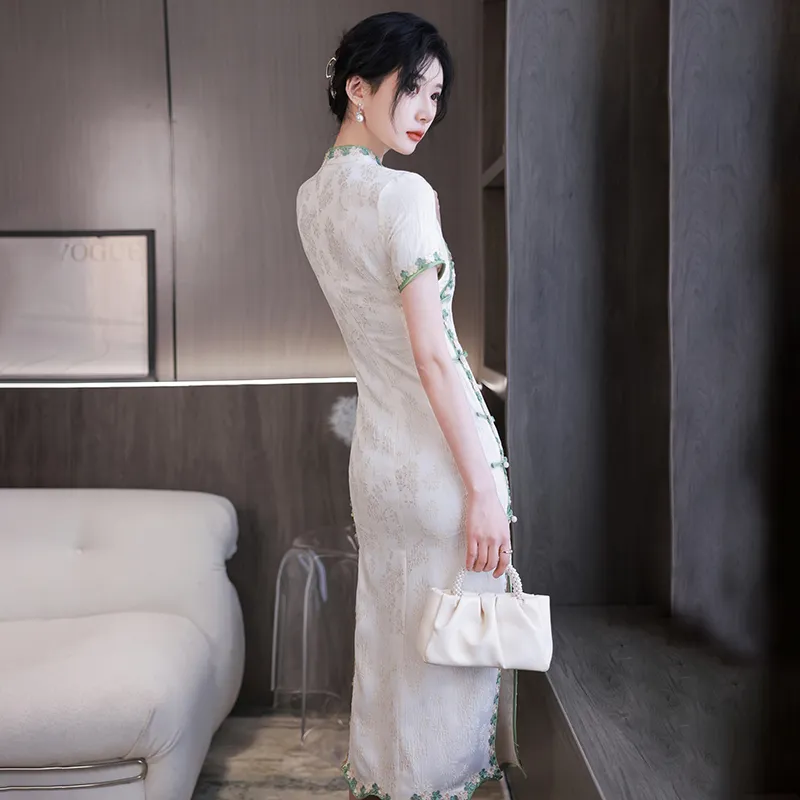 Mu Xiao Xin Cheongsams Women's White-2