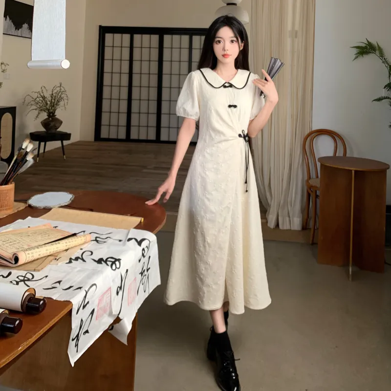Mu Xiao Xin Short Sleeved Dress Women's-4