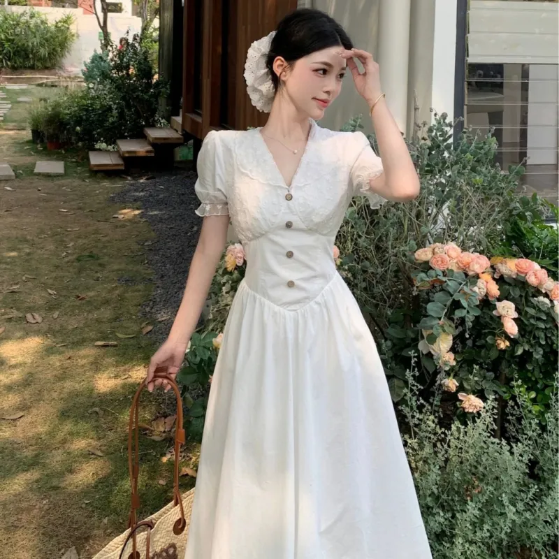 Mu Xiao Xin Short Sleeved Dress Women's-5