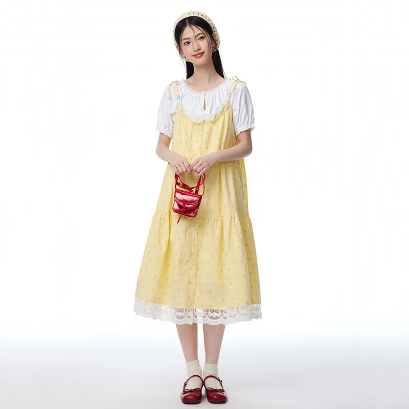 Mu Xiao Xin Slip Dress Women's Yellow-3