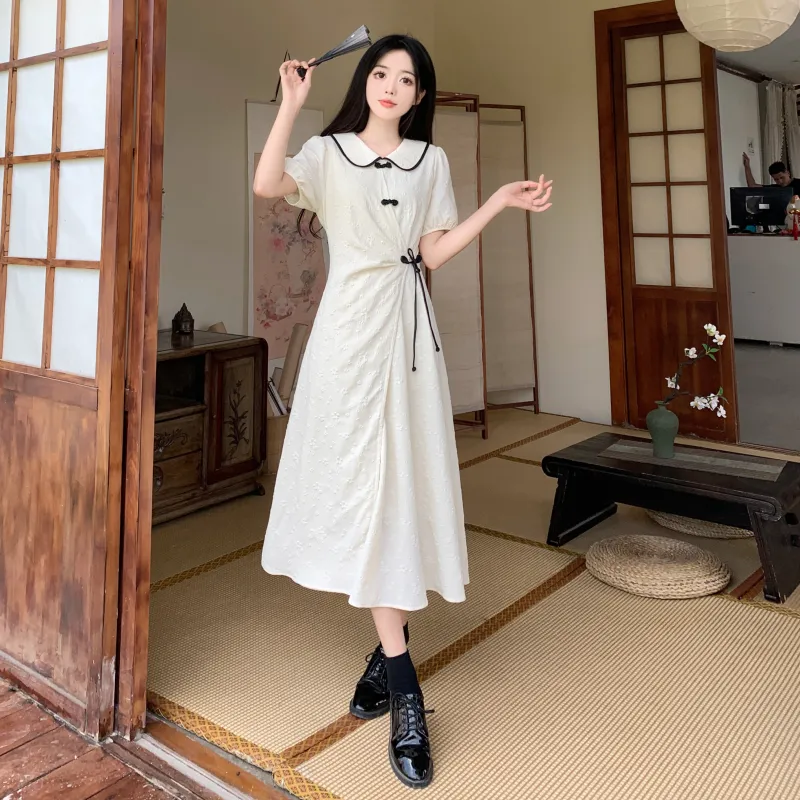 Mu Xiao Xin Short Sleeved Dress Women's-2