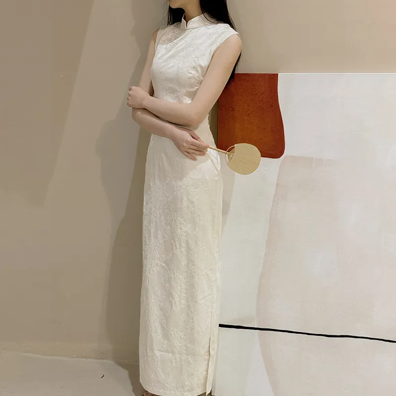 Mu Xiao Xin Cheongsams Women's White-3