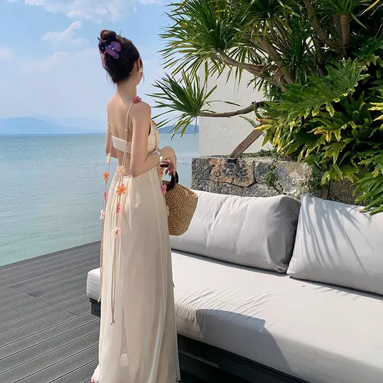 Mu Xiao Xin Slip Dresses Women's Apricot-2
