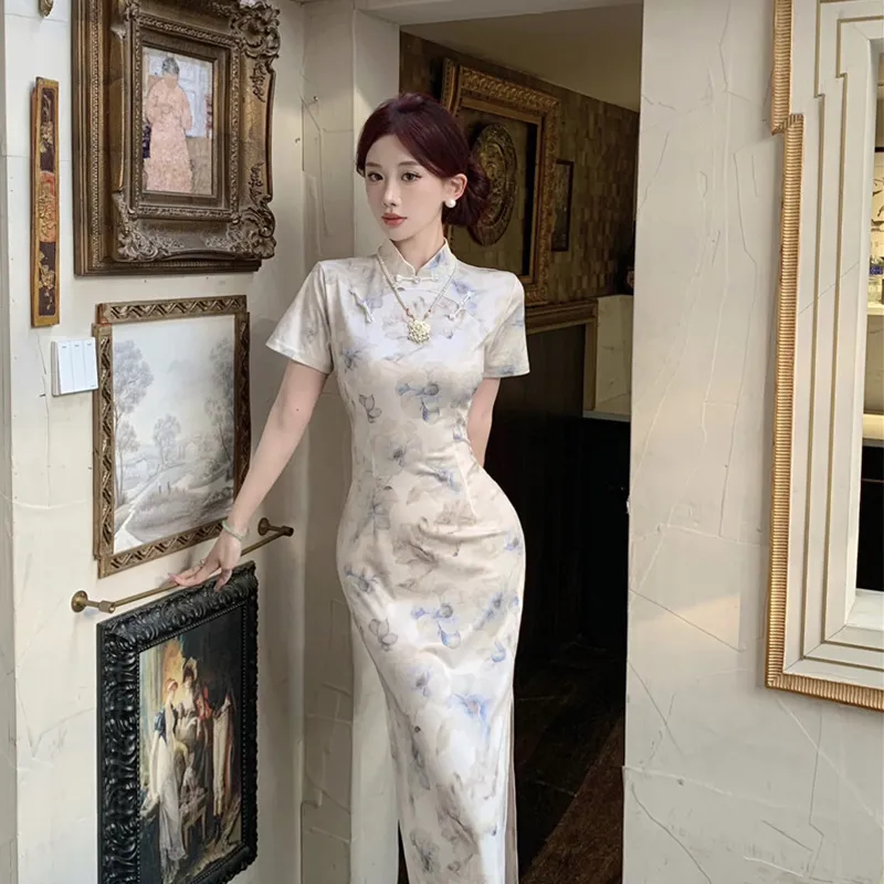 Mu Xiao Xin Cheongsams Women's White-3