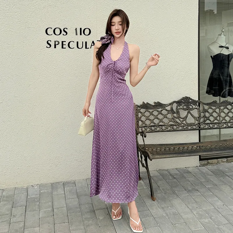 Mu Xiao Xin Slip Dresses Women's Purple-2