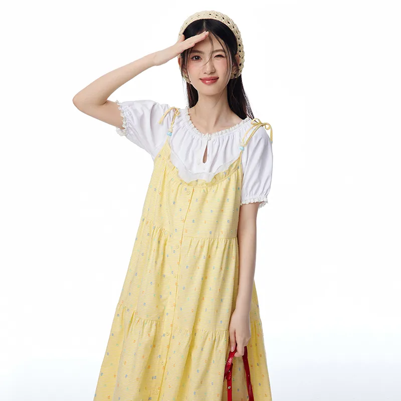 Mu Xiao Xin Slip Dress Women's Yellow-2