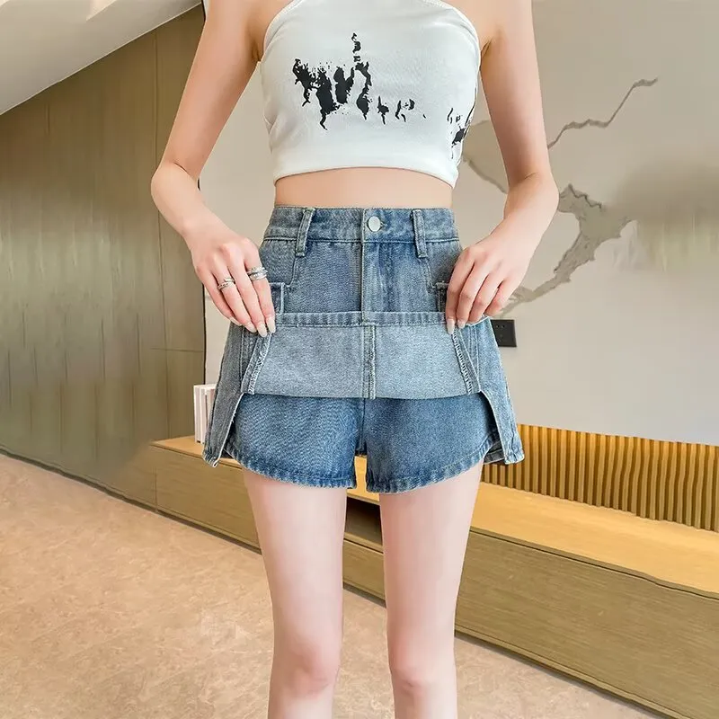 Mu Xiao Xin Denim Short Skirts Women's-2