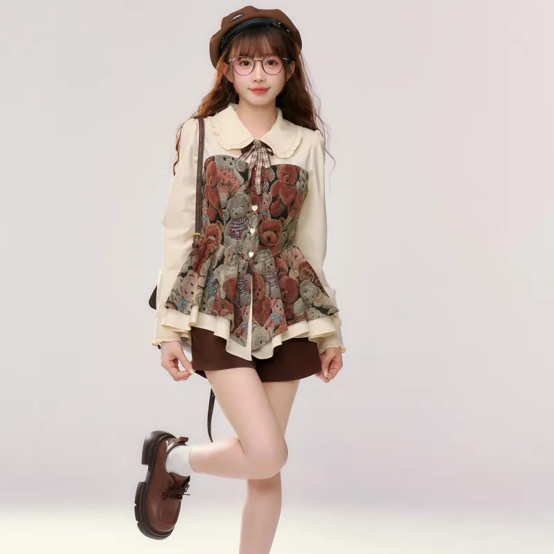Mu Xiao Xin Two Piece Skirt Sets Women's-3