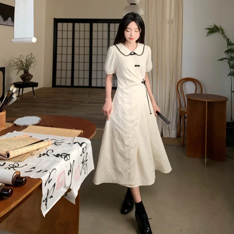 Mu Xiao Xin Short Sleeved Dress Women's-6