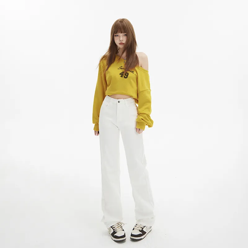 Mu Xiao Xin Jeans Women's White-7