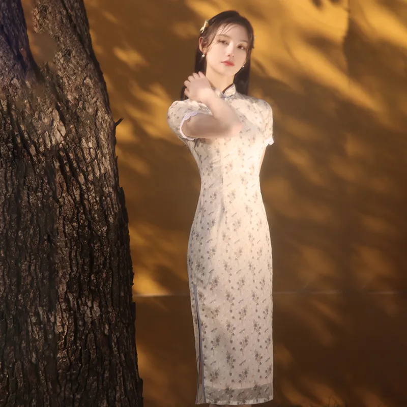 Mu Xiao Xin Cheongsams Women's Light Champagne-1