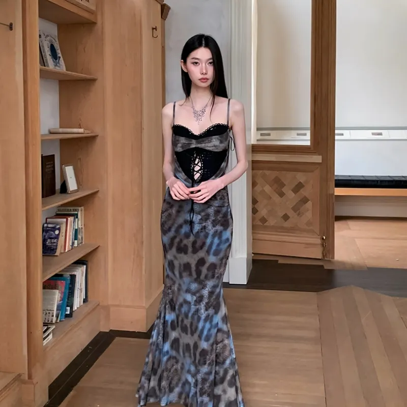 Mu Xiao Xin Slip Dresses Women's Blue-2