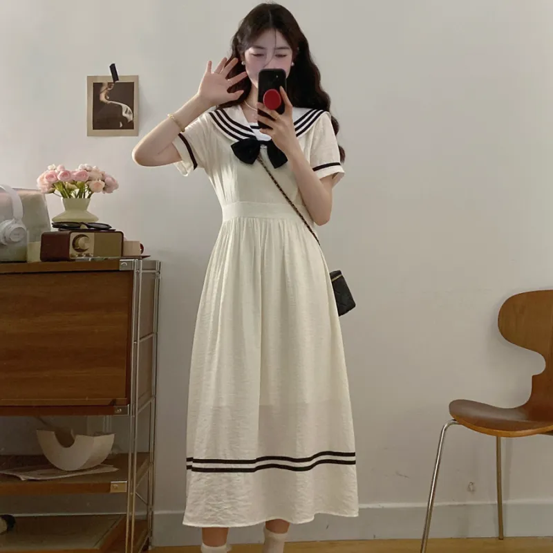 Mu Xiao Xin Short Sleeved Dress Women's-3