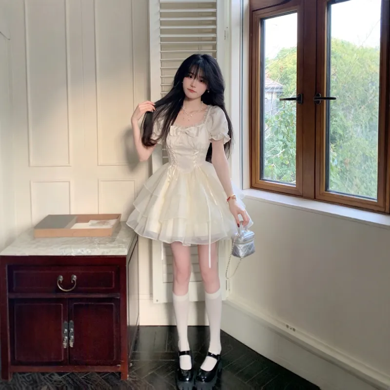 Mu Xiao Xin Short Sleeved Dress Women's-6