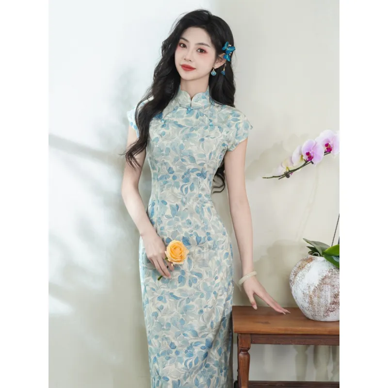 Mu Xiao Xin Cheongsams Women's Soft Blue-3