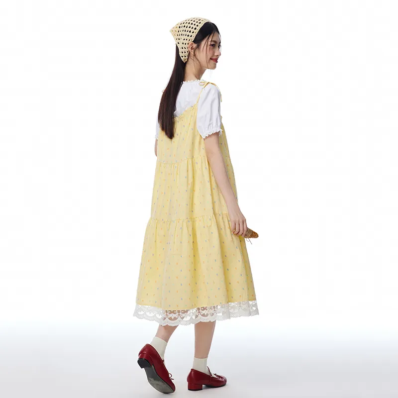 Mu Xiao Xin Slip Dress Women's Yellow-5