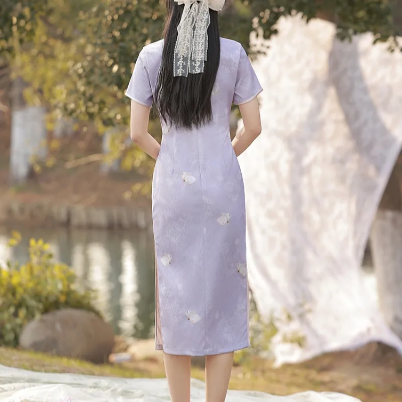 Mu Xiao Xin Cheongsams Women's Purple-1