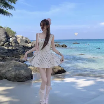 Mu Xiao Xin Slip Dress Women's Polka Dot