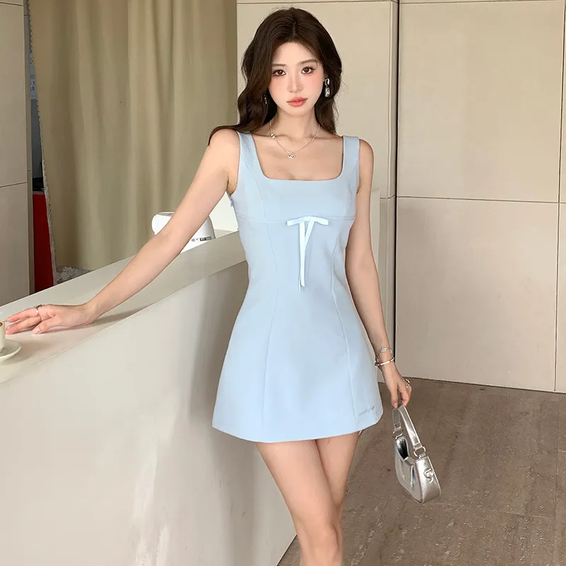 Mu Xiao Xin Slip Dresses Women's Light Blue-2