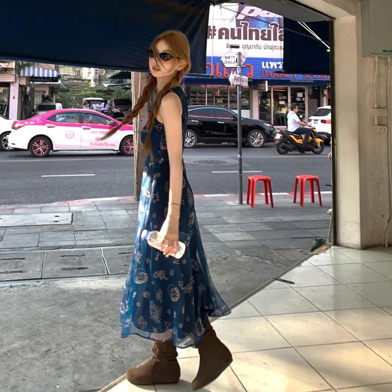 Mu Xiao Xin Sleeveless Dresses Women's-7
