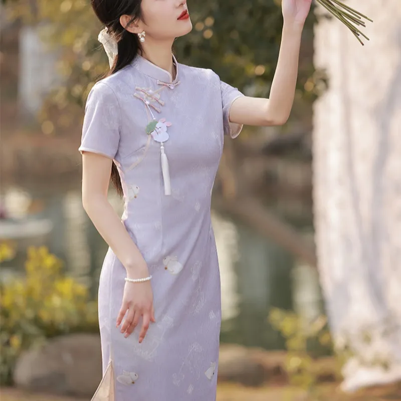 Mu Xiao Xin Cheongsams Women's Purple-4