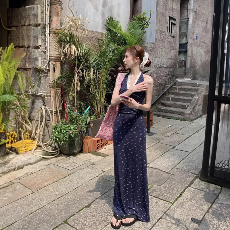 Mu Xiao Xin Sleeveless Dress Women's Blue-4