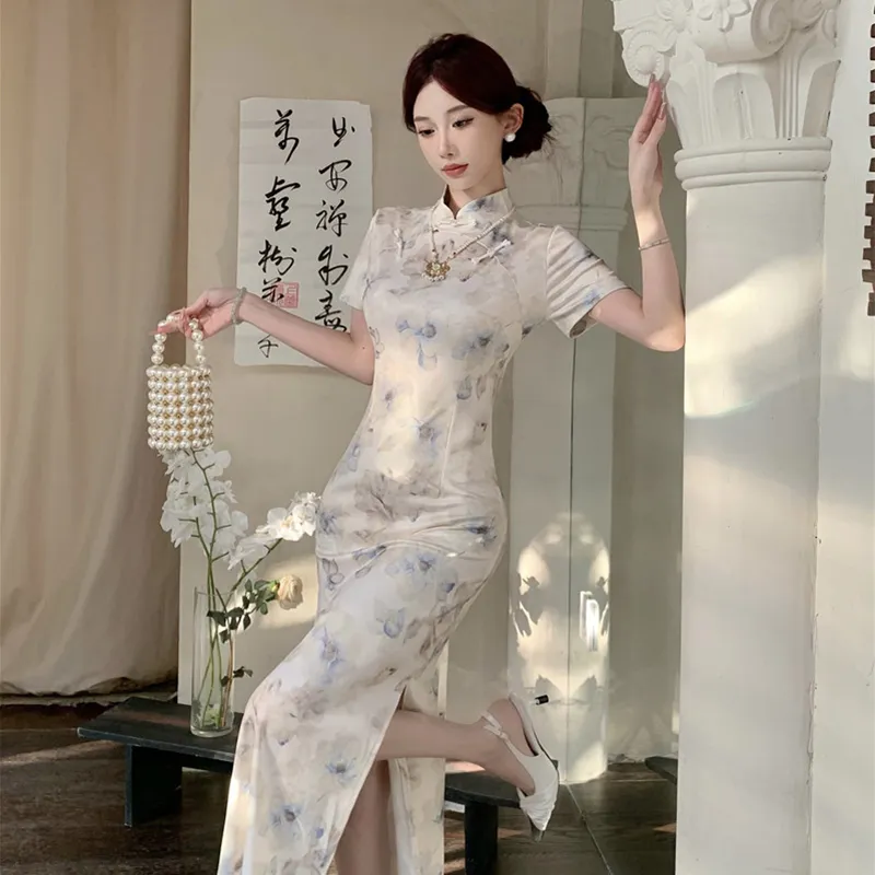 Mu Xiao Xin Cheongsams Women's White-5
