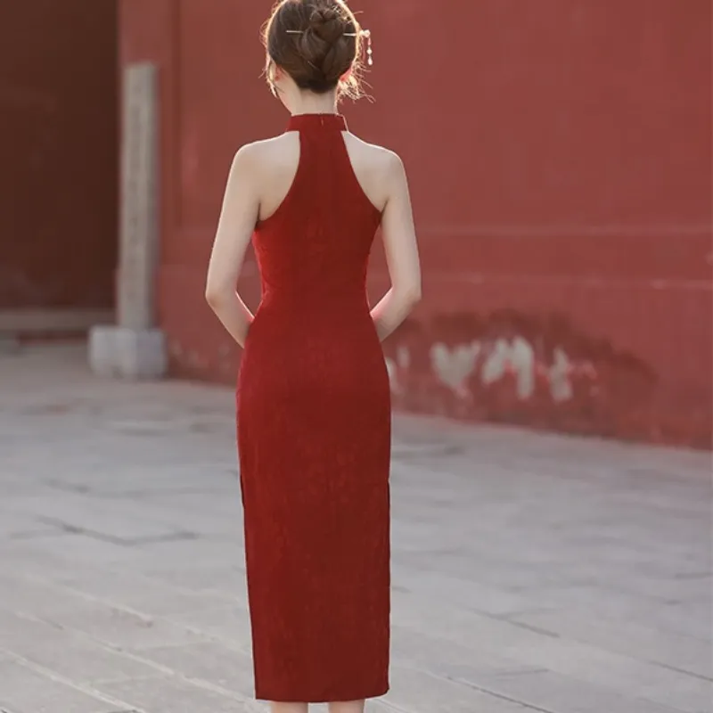 Mu Xiao Xin Cheongsam Women's Red-1