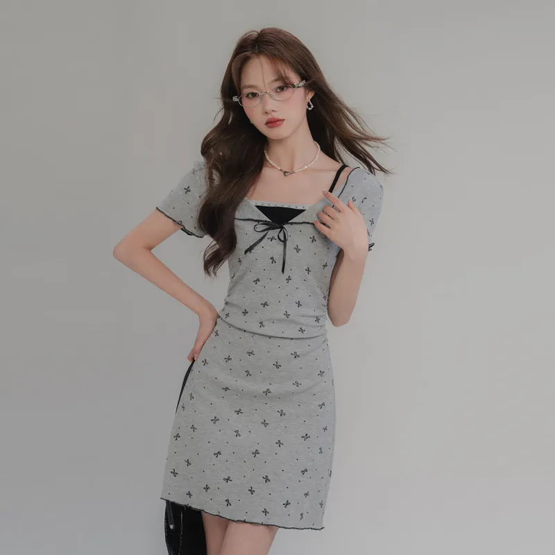 Mu Xiao Xin Short Sleeved Dress Women's-2