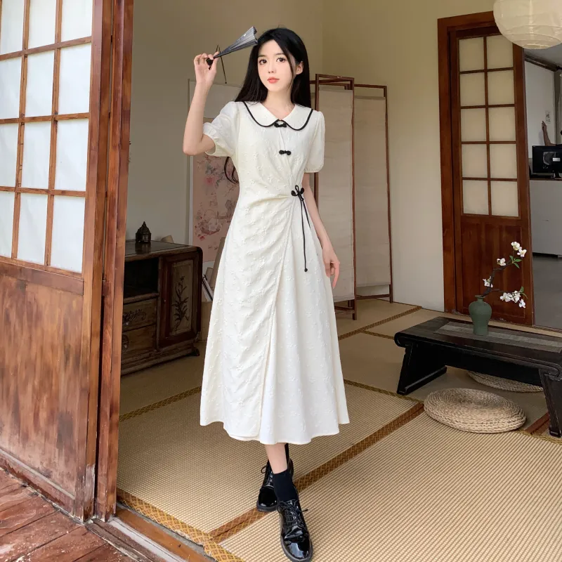 Mu Xiao Xin Short Sleeved Dress Women's-3