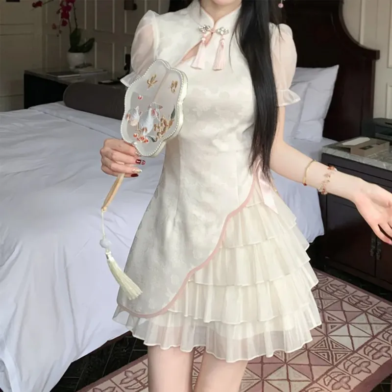 Mu Xiao Xin Short Sleeved Dress Women's-2
