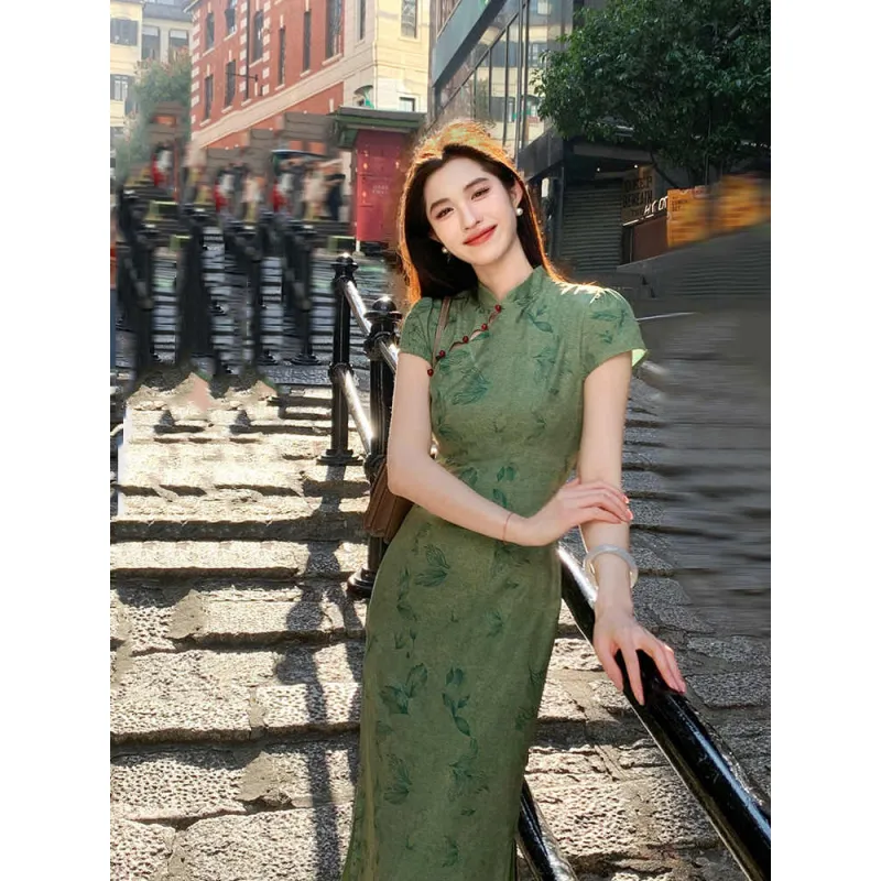 Mu Xiao Xin Cheongsams Women's Green-1