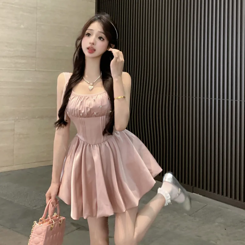 Mu Xiao Xin Slip Dresses Women's First Cherry Blossom Pink-4