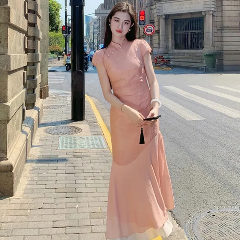 Mu Xiao Xin Short Sleeved Dress Women's-4