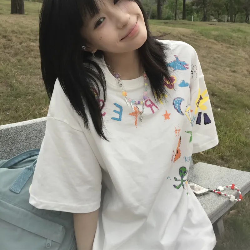 Mu Xiao Xin Drop Shoulder Sleeve T Shirt Unisex-8