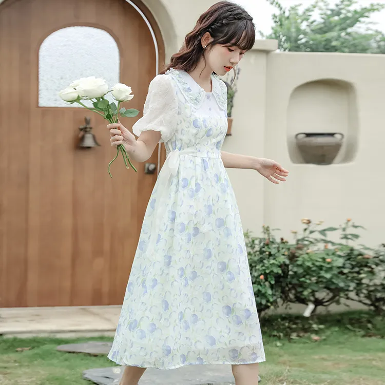 Mu Xiao Xin Short Sleeved Dress Women's-5