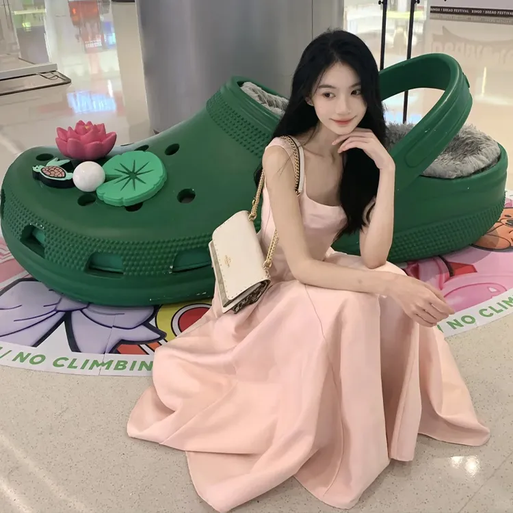 Mu Xiao Xin Slip Dresses Women's Pink-3