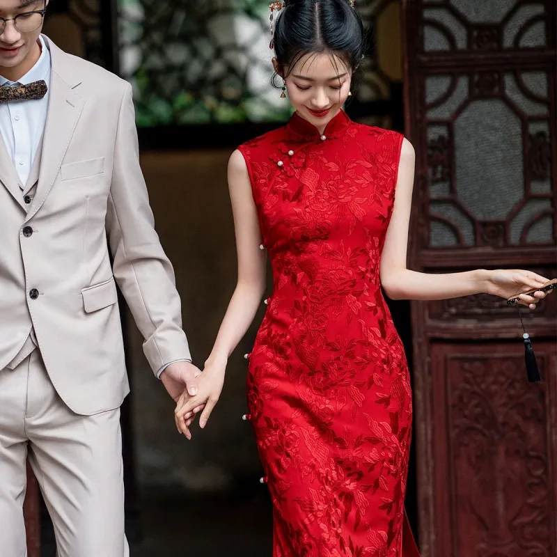 Mu Xiao Xin Cheongsams Women's Red-2