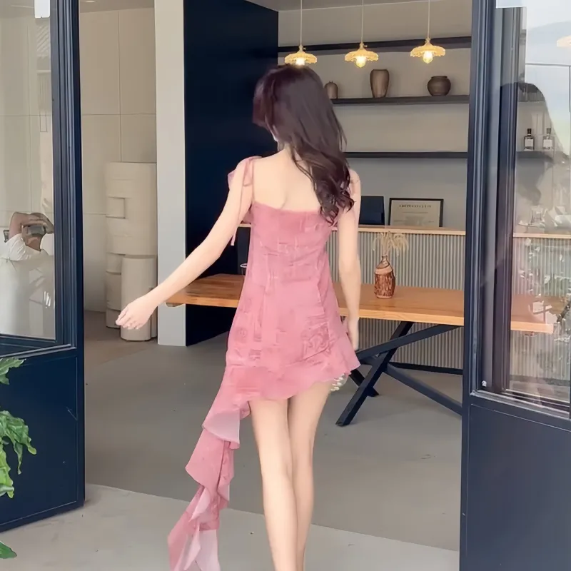 Mu Xiao Xin Slip Dresses Women's Pink-1