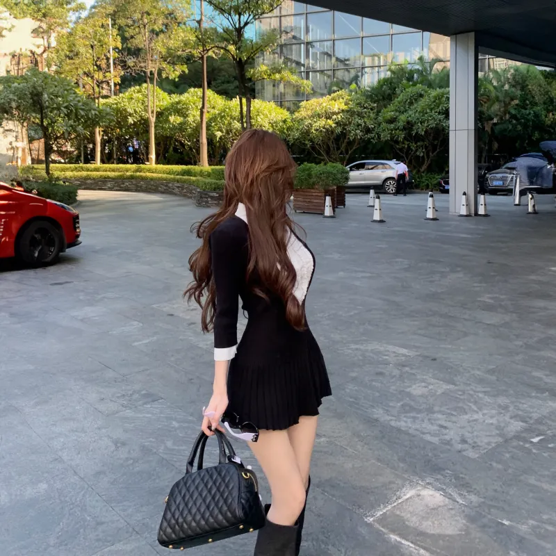 Mu Xiao Xin Long Sleeved Dress Women's Black-3