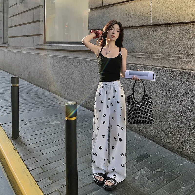 Mu Xiao Xin Casual Pants Women's Dog Claw Print-9