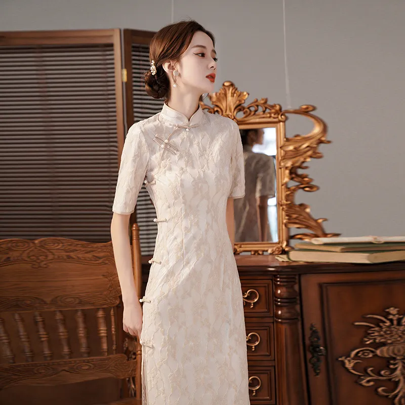 Mu Xiao Xin Cheongsams Women's Champagne-1