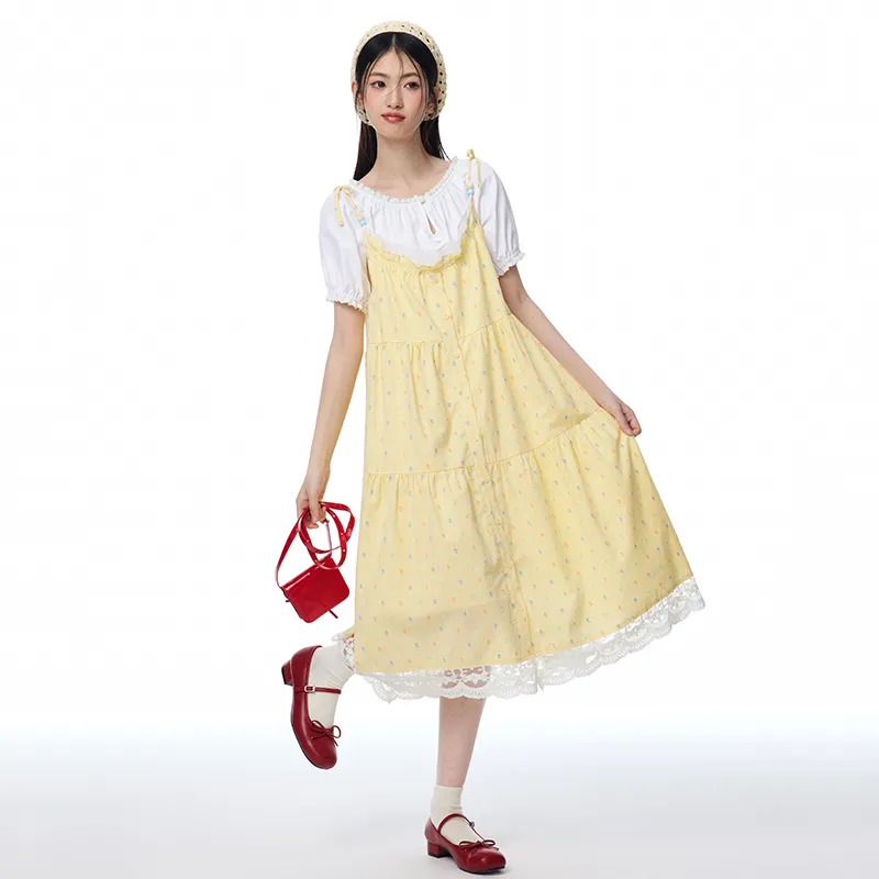 Mu Xiao Xin Slip Dress Women's Yellow-4