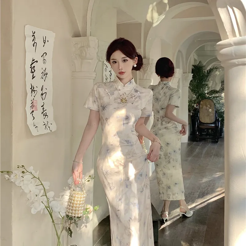 Mu Xiao Xin Cheongsams Women's White-6