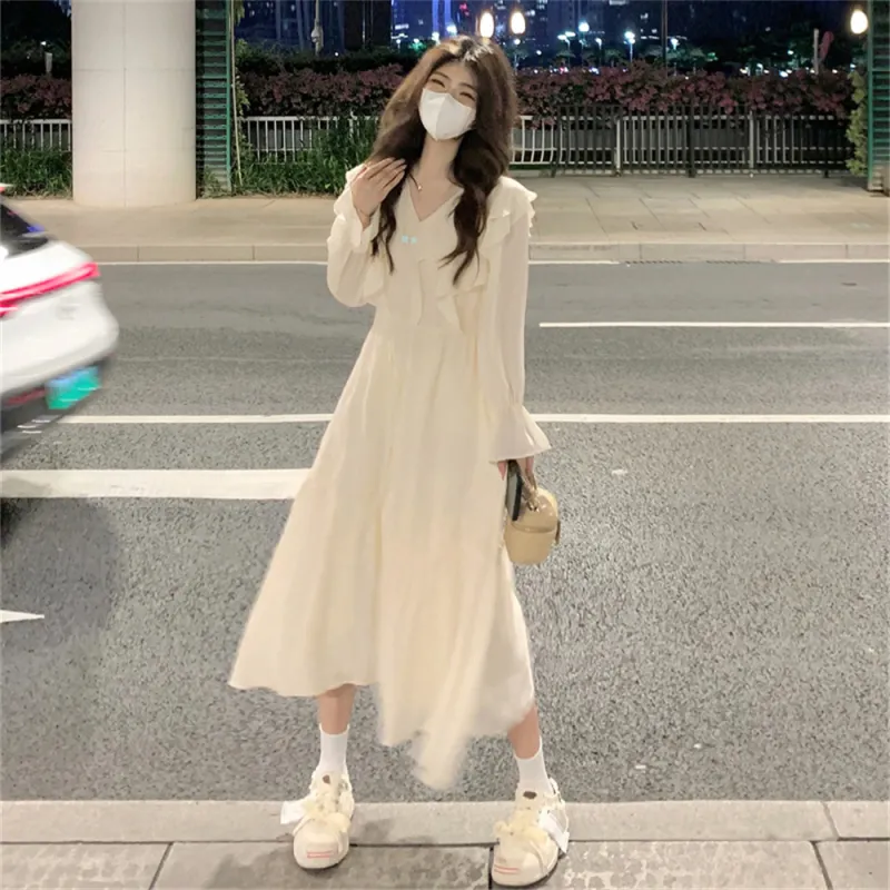 Mu Xiao Xin Long Sleeved Dress Women's-3