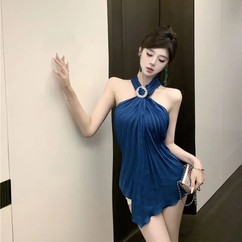 Mu Xiao Xin Slip Dresses Women's Lake Blue-2