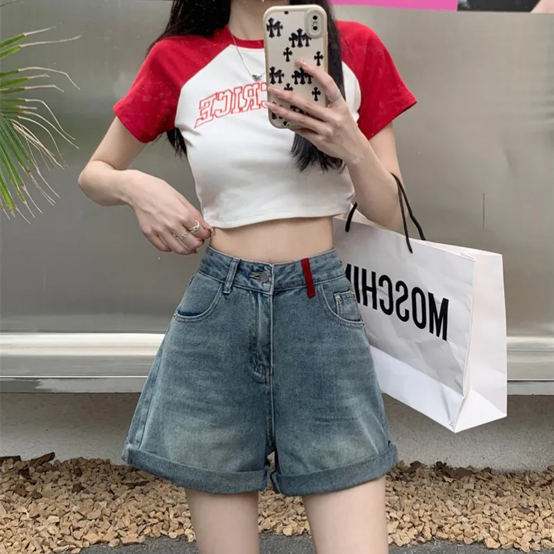 Mu Xiao Xin Denim Shorts Women's-3