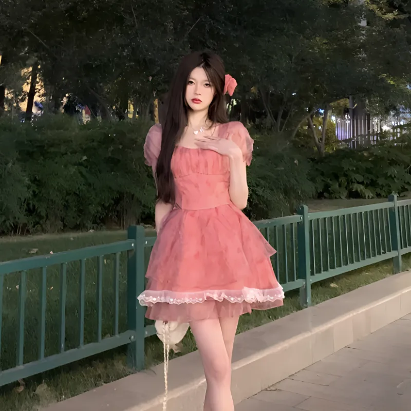 Mu Xiao Xin Short Sleeved Dress Women's-4